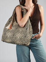 Schoudertas Leopard Katoen Miniprix Beige leopard L-vue-porte