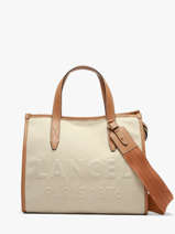 Handtas M Jour Met Rits Canvas En Leder Lancel Beige jour A14027