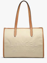 Schoudertas Jour Canvas En Leder Lancel Beige jour A14028