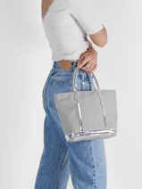 Handtas Le Cabas Pailletten Vanessa bruno Blauw cabas 1V40435-vue-porte