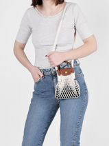 Longchamp Le pliage filet Cross bodytas Beige-vue-porte