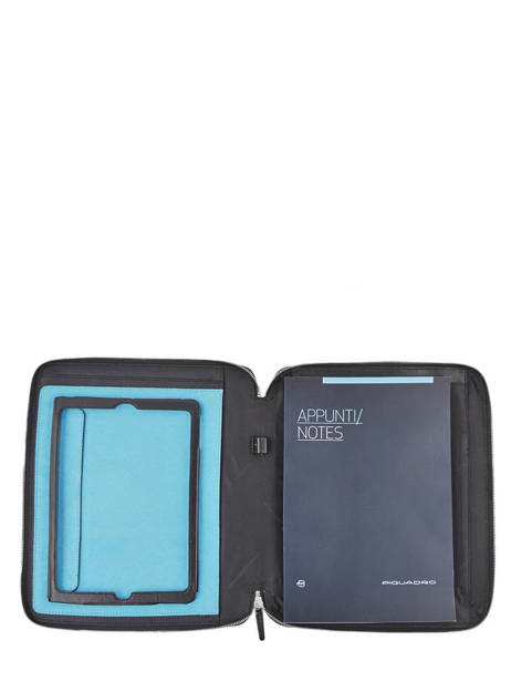 Conferentiemap Piquadro Zwart blue square PB3251B2 ander zicht 2