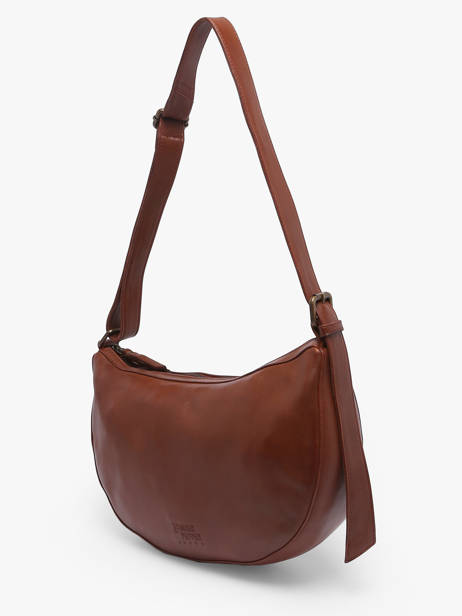 Cross Body Tas Cow Leder Basilic pepper Bruin cow BCOW71 ander zicht 2