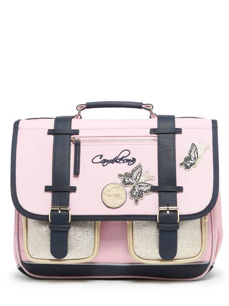 Boekentas 2 Compartimenten Cameleon Roze vintage family boulanger CA38 ander zicht 6
