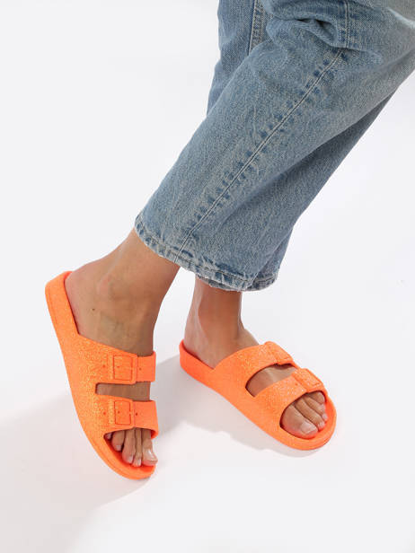 Slippers Neon Cacatoes Oranje women NEON ander zicht 2