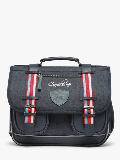 Boekentas Voor Kinderen 2 Compartimenten Cameleon Blauw vintage urban CA35