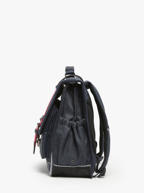 Boekentas Voor Kinderen 2 Compartimenten Cameleon Blauw vintage urban CA35 ander zicht 2
