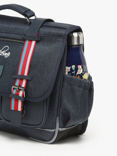 Boekentas Voor Kinderen 2 Compartimenten Cameleon Blauw vintage urban CA35 ander zicht 5