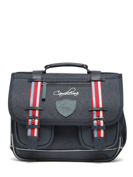 Boekentas Voor Kinderen 2 Compartimenten Cameleon Blauw vintage urban CA35 ander zicht 6