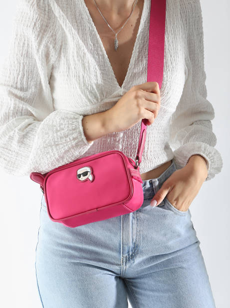 Cross Body Tas K Ikonik  2.0 Nylon Karl lagerfeld Roze k ikonic 2.0 230W3050 ander zicht 1