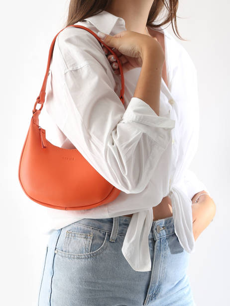 Schoudertas Oxer Leder Etrier Oranje oxer EOXE017V ander zicht 1