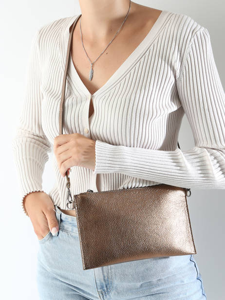 Cross Body Tas Caviar Leder Milano Bruin caviar CA240611 ander zicht 1