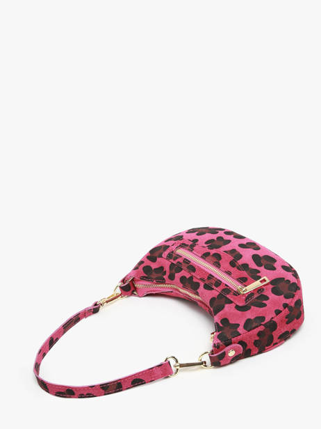 Schoudertas Velvet Leopardo Leder Milano Roze velvet leopardo VL24061 ander zicht 2