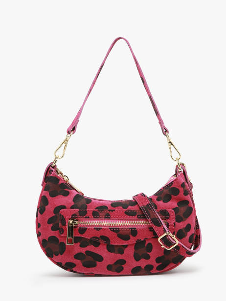 Schoudertas Velvet Leopardo Leder Milano Roze velvet leopardo VL24061 ander zicht 4