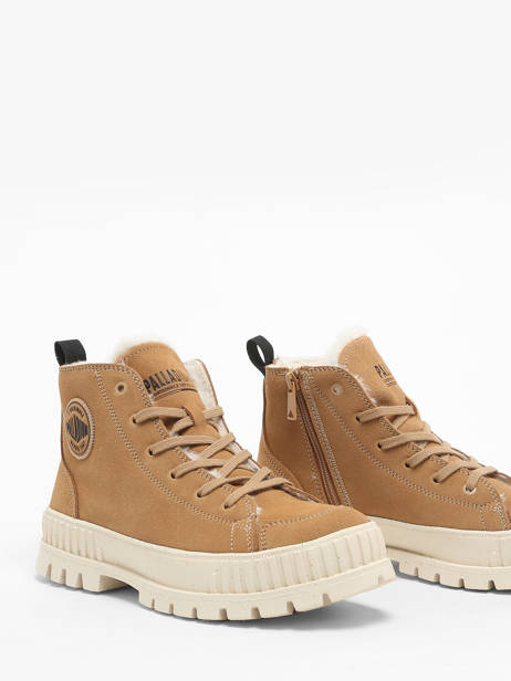Enkellaarsjes Pallashock Zip Uit Leder Palladium Bruin accessoires 74353252 ander zicht 2