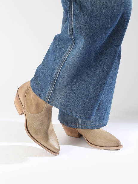Santiago Laarzen Met Hak Tronchetti Texani Uit Leder Metisse Beige women DX380 ander zicht 1