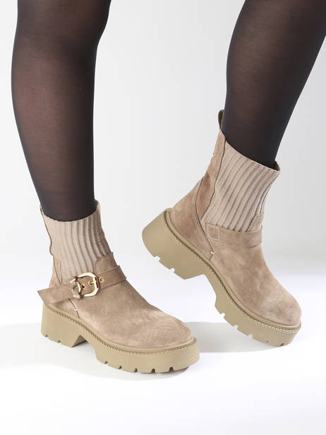 Enkellaarsjes Uit Leder Inuovo Beige women 753428 ander zicht 1