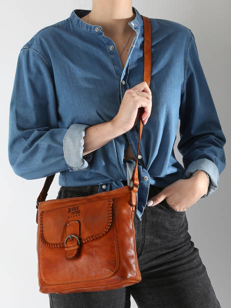 Cross Body Tas Utility Leder Basilic pepper Bruin utility BUTI06 ander zicht 1