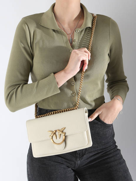 Cross Body Tas Love Bag Soft Leder Pinko Wit love bag soft 4528A29Q ander zicht 1