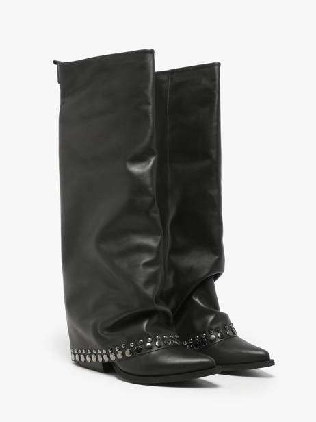 Laarzen Uit Leder NÂ°6 Zwart women AN31 ander zicht 2
