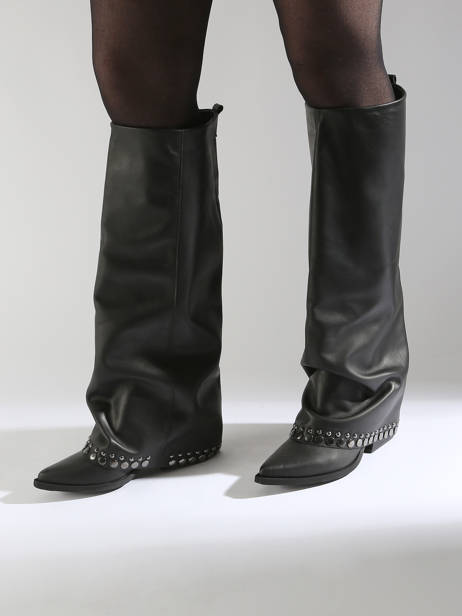 Laarzen Uit Leder NÂ°6 Zwart women AN31 ander zicht 1