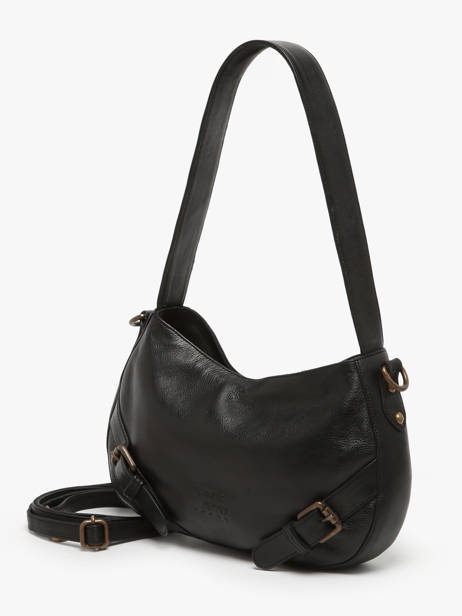 Schoudertas Strappy Leder Basilic pepper Zwart strappy BSTR02 ander zicht 2