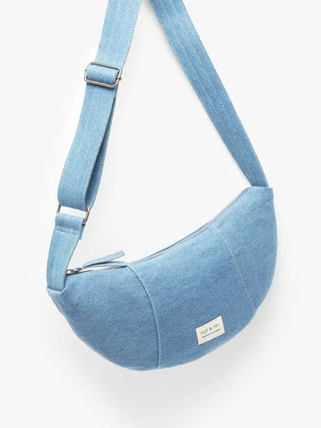 Cross Body Tas Denim Katoen Nat et nin Blauw denim DE ander zicht 2