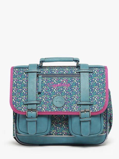 Boekentas 2 Compartimenten Cameleon Blauw vintage fantasy PBVGCA35