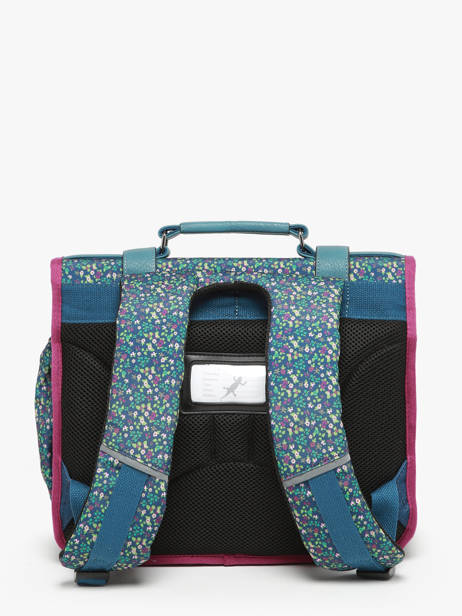 Boekentas 2 Compartimenten Cameleon Blauw vintage fantasy PBVGCA35 ander zicht 4