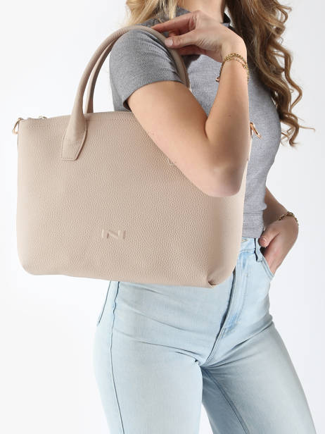 Handtassen Victoria Leder Nathan baume Beige victoria 88 ander zicht 1
