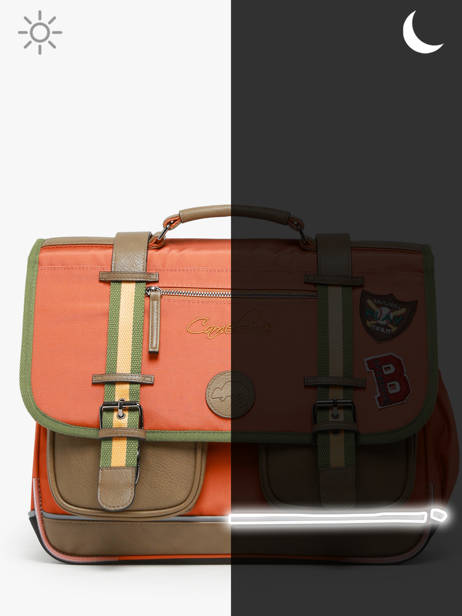 Boekentas 2 Compartimenten Cameleon Oranje vintage urban PBVBCA38 ander zicht 7
