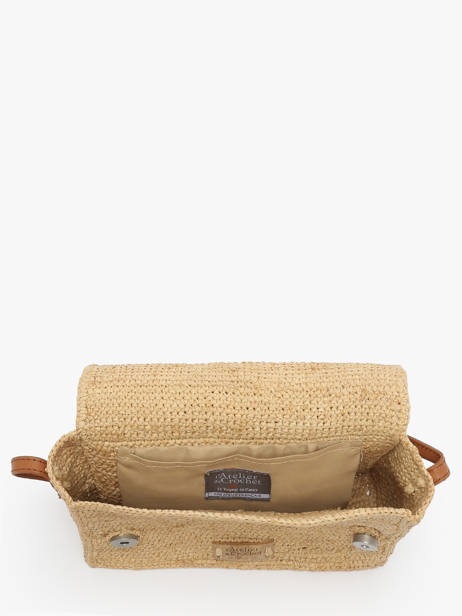 Cross Body Tas L'atelier Du Crochet Raphia Le voyage en panier Beige l'atelier du crochet AM803 ander zicht 3