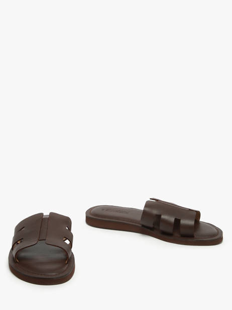 Slippers Uit Leder Les tropeziennes Bruin men EMIA ander zicht 2