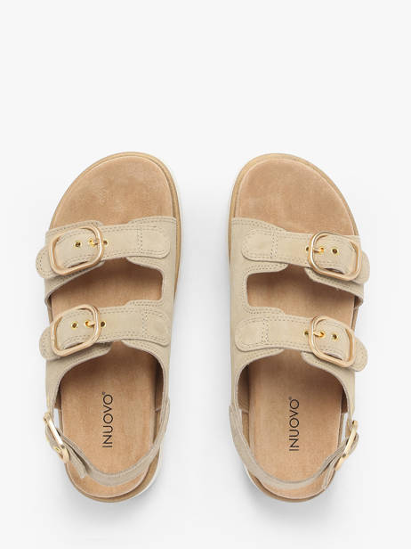 Sandalen Uit Leder Inuovo Beige women D53026 ander zicht 3