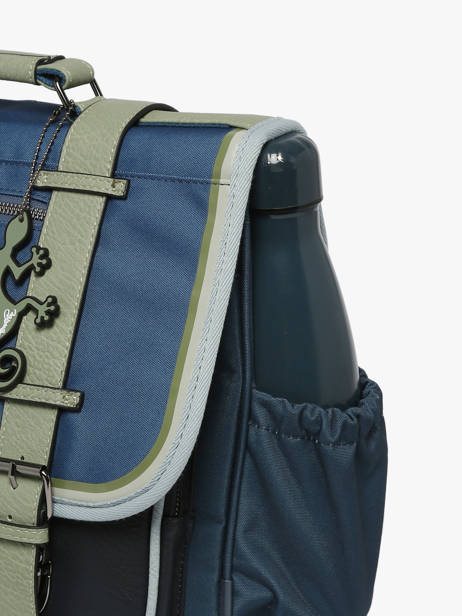 Boekentas Kinderen 2 Compartimenten Cameleon Blauw vintage urban CA38 ander zicht 5