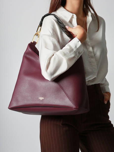 Schoudertas Pagode Leder Lancel Violet pagode A12510 ander zicht 1