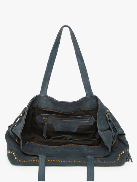 Schoudertas Houston Leder Basilic pepper Blauw houston BHOU80 ander zicht 2
