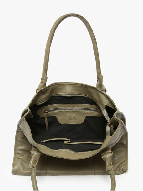 Schoudertas Cow A4 Leder Basilic pepper Groen cow BCOW31 ander zicht 3