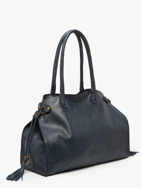 Schoudertas Cow Leder Basilic pepper Blauw cow BCOW85 ander zicht 1