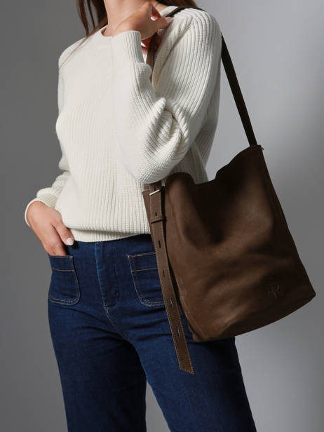 Cross Body Tas Cavalier Nubuck Leder Etrier Bruin cavalier nubuck ECAN126M ander zicht 1