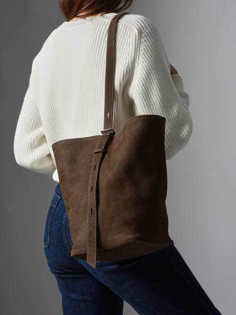 Cross Body Tas Cavalier Nubuck Leder Etrier Bruin cavalier nubuck ECAN126M ander zicht 2