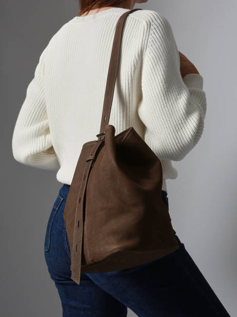 Cross Body Tas Cavalier Nubuck Leder Etrier Bruin cavalier nubuck ECAN126M ander zicht 3