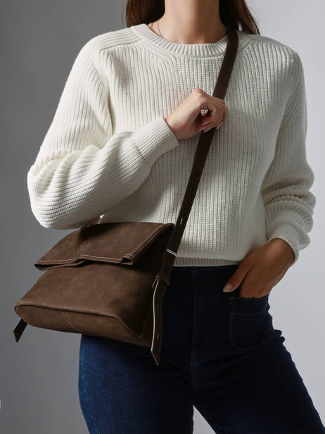 Cross Body Tas Cavalier Nubuck Leder Etrier Bruin cavalier nubuck ECAN135M ander zicht 1