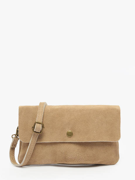 Cross Body Tas Velvet Leder Milano Beige velvet VE23067