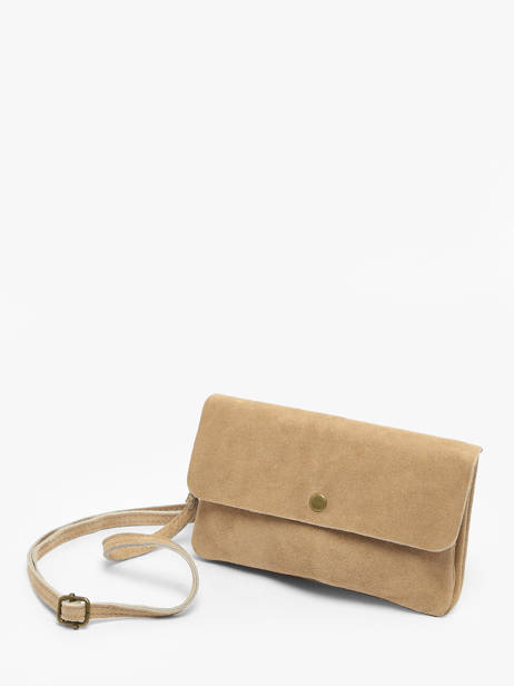 Cross Body Tas Velvet Leder Milano Beige velvet VE23067 ander zicht 1