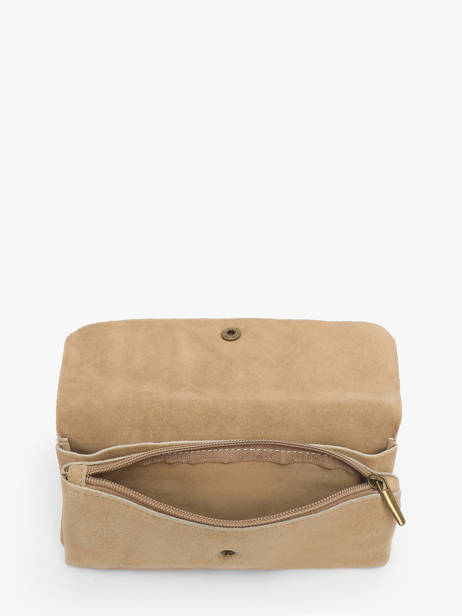 Cross Body Tas Velvet Leder Milano Beige velvet VE23067 ander zicht 2