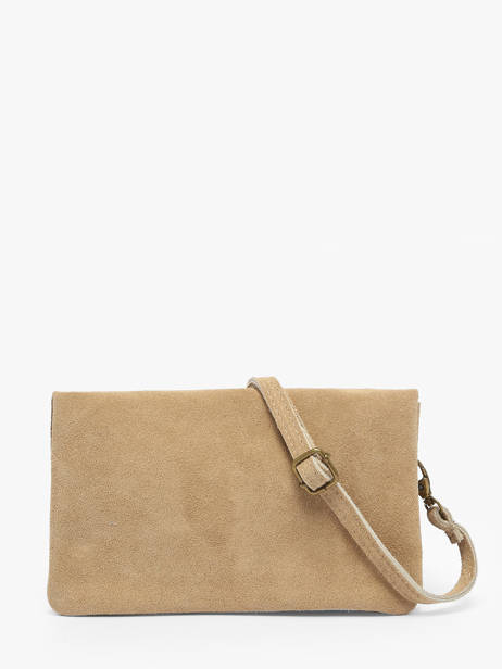 Cross Body Tas Velvet Leder Milano Beige velvet VE23067 ander zicht 3