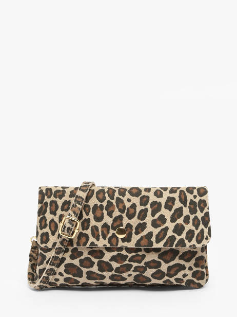Cross Body Tas Velvet Leopardo Leder Milano Beige velvet leopardo VL23067