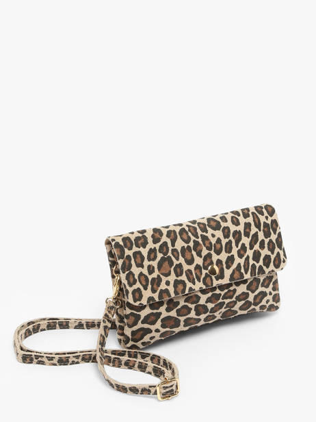 Cross Body Tas Velvet Leopardo Leder Milano Beige velvet leopardo VL23067 ander zicht 1