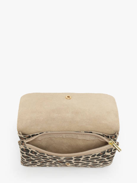 Cross Body Tas Velvet Leopardo Leder Milano Beige velvet leopardo VL23067 ander zicht 2